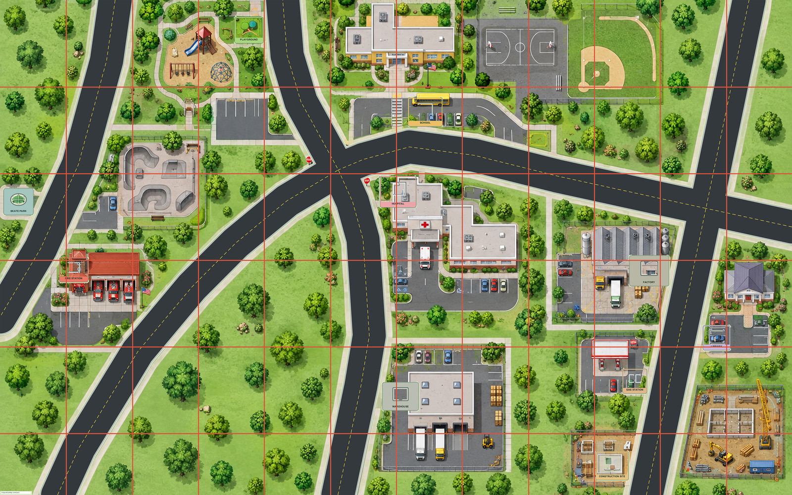 Assembled preview of 10-Place Town